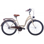 Mestský bicykel 26" Kozbike K23 3 prevodový Krémovo hnedý